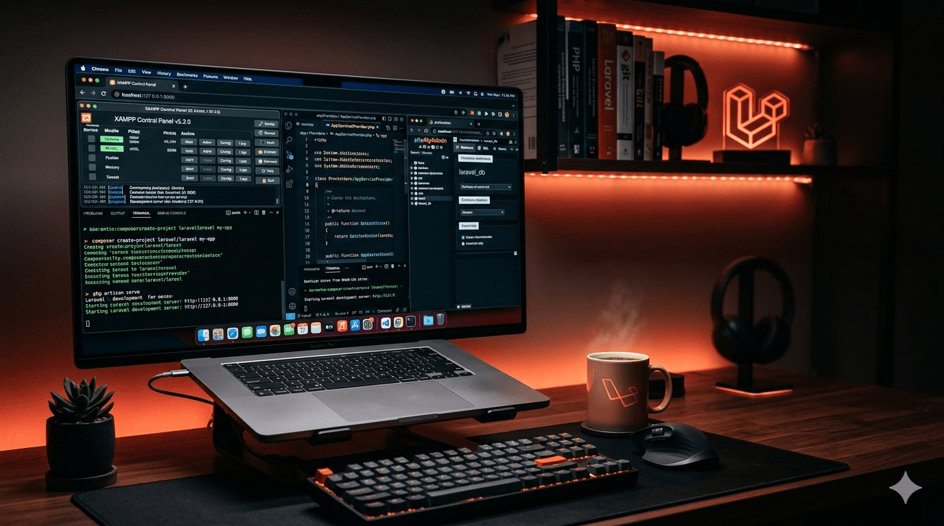 Install Laravel with XAMPP, PHP & Composer — Lesson 2