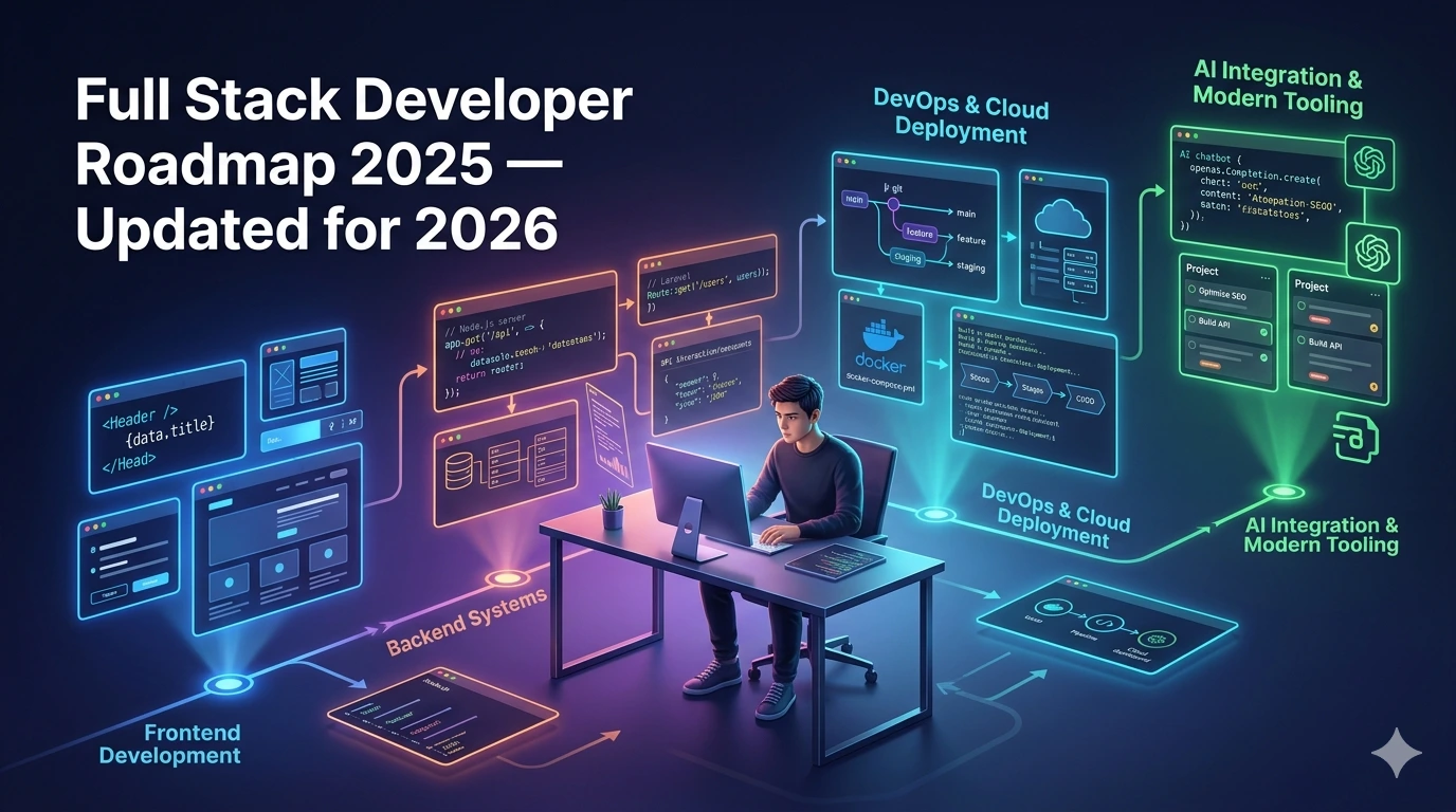 Full Stack Developer Roadmap — Complete 2026 Guide