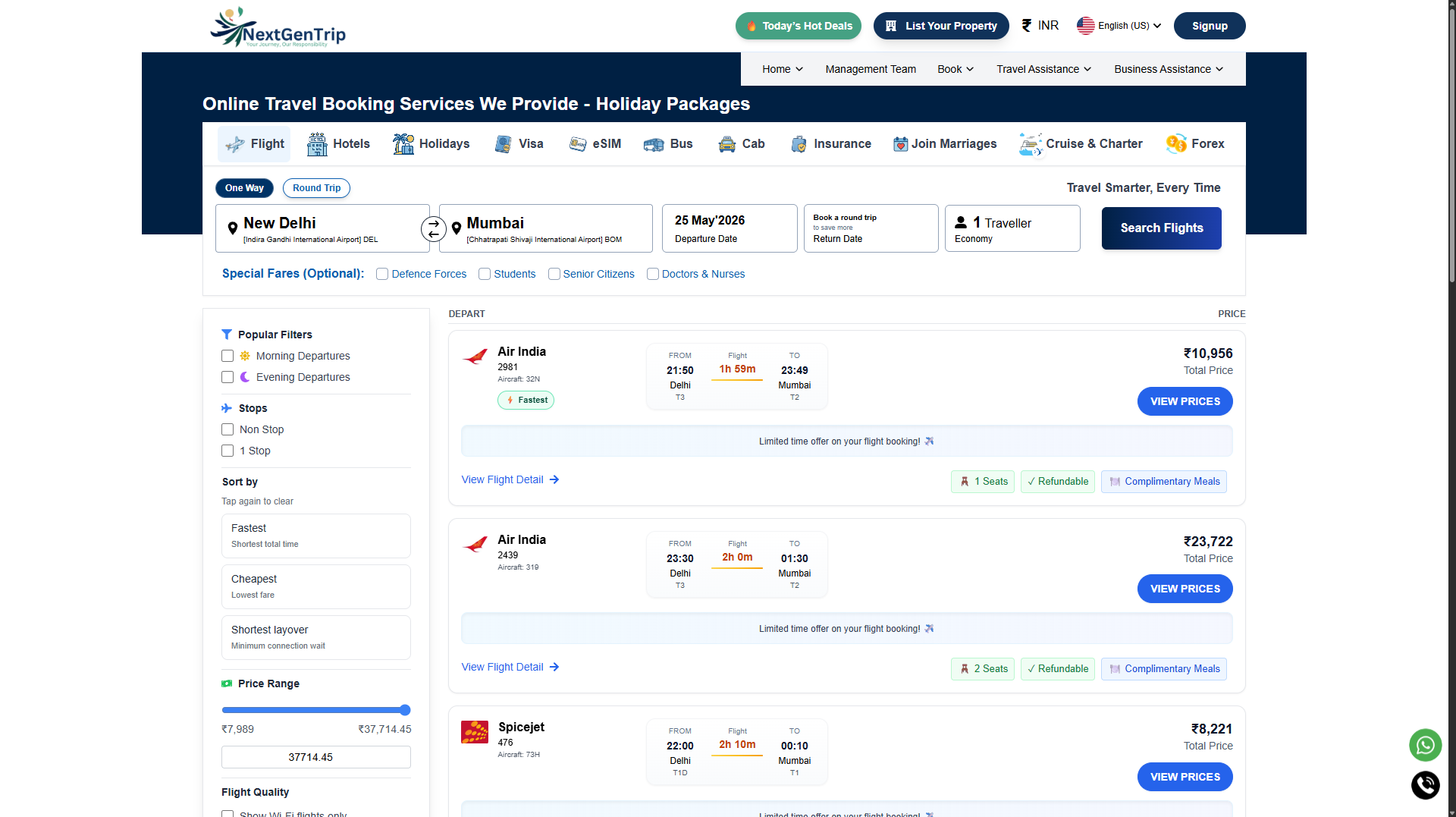 NextGenTrip — Full-Stack Travel Booking Platform