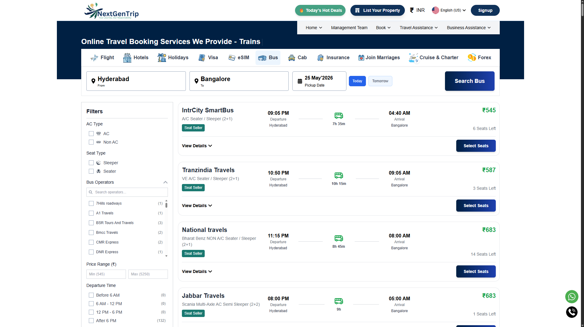 NextGenTrip — Full-Stack Travel Booking Platform