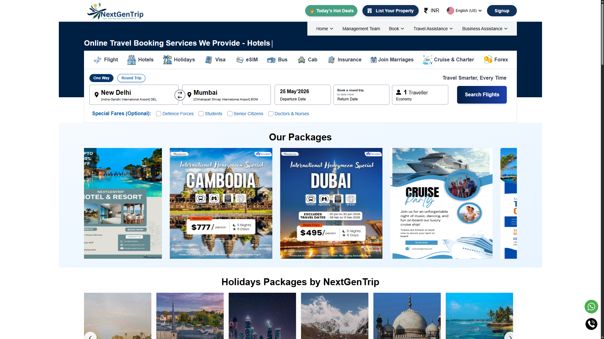 NextGenTrip — Full-Stack Travel Booking Platform