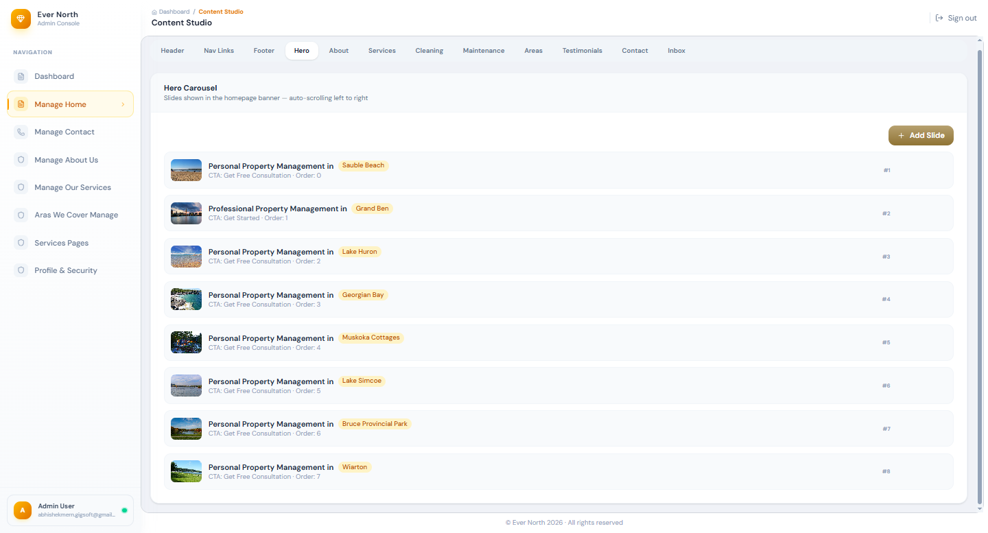 EverNorth — CMS-Driven Website Platform with Full Admin Control
