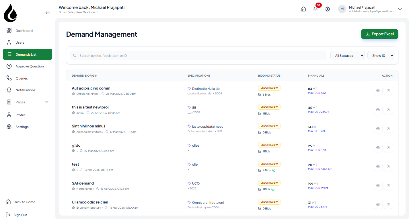SAF Demands — Automated Demand & Bidding Platform